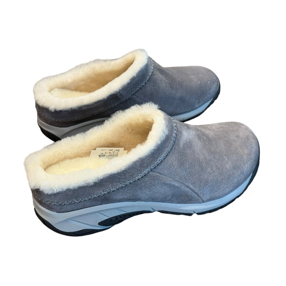 Merrell Encore Ice 4 Charcoal Gray Suede Faux Fur Lined Clogs Womens 11 NIB